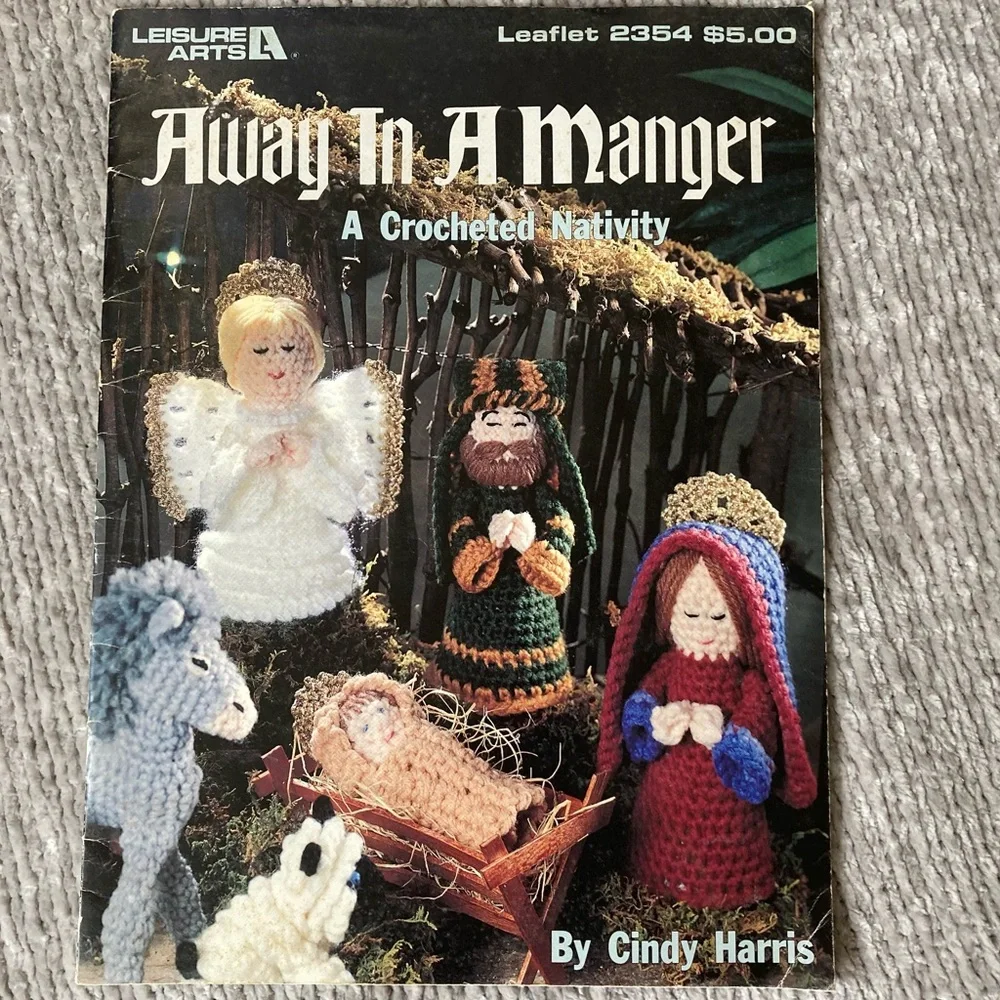 Vintage Crochet Nativity Patterns Away in a Manger Retro Christmas Classic 50s‎